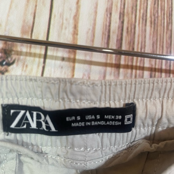 Zara Pants Mens Small Cream Chino Jogger Tapered Casual Work Versatile - Picture 3 of 5